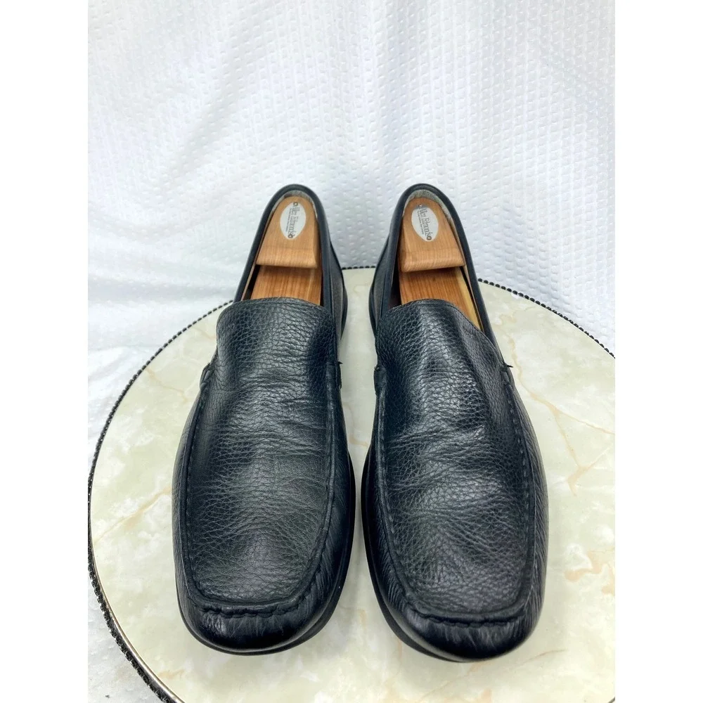 ECCO Leather Slip On Driving Loafers Mens 11-11.5 Black Classic Business Shoes